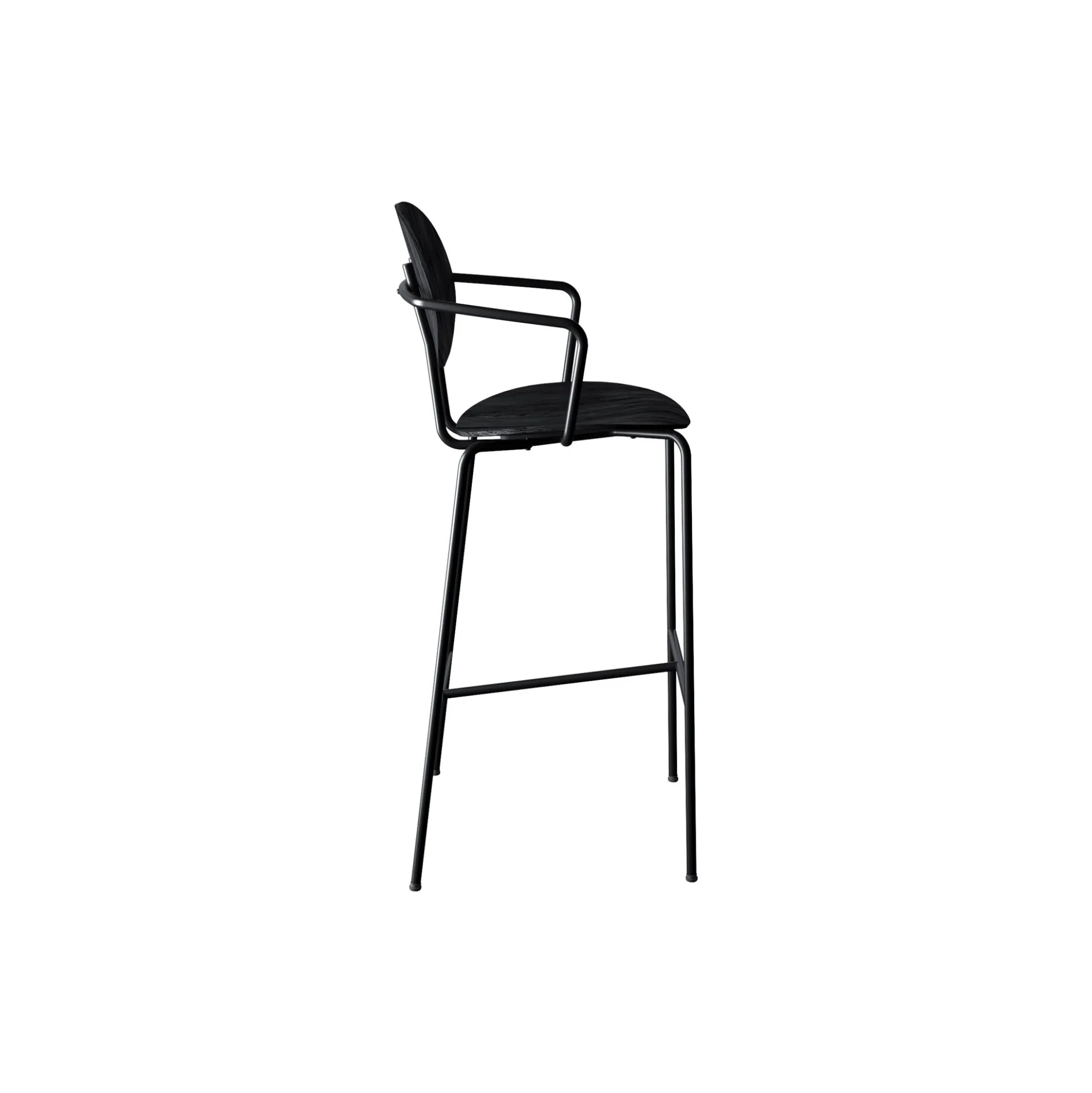PIET HEIN Bar Chair with Arms, sortlakeret eg