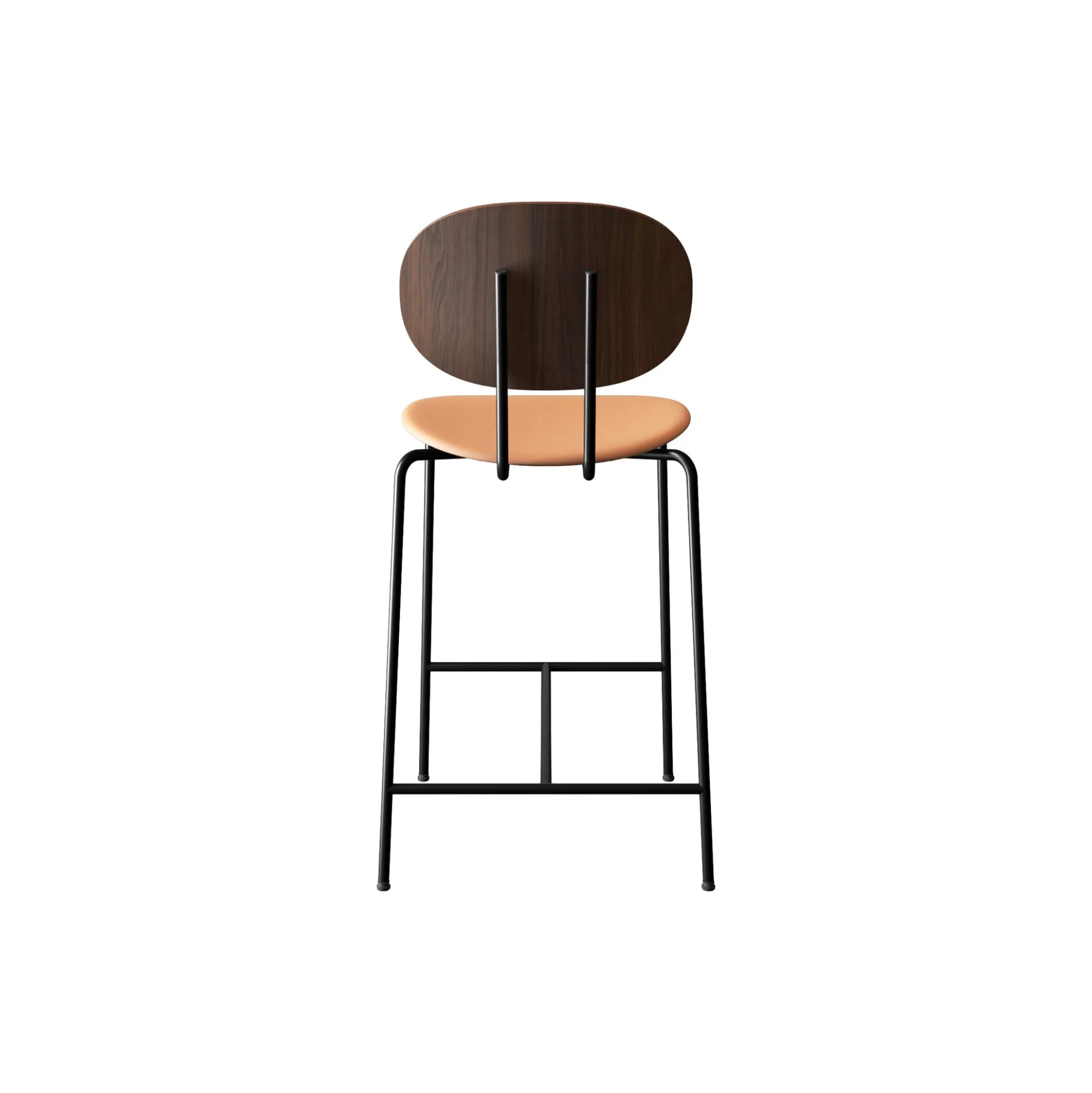 PIET HEIN Counter Chair, oiled walnut/Silk Cognac