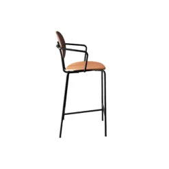 PIET HEIN Counter Chair with Arms, oiled walnut/Silk Cognac