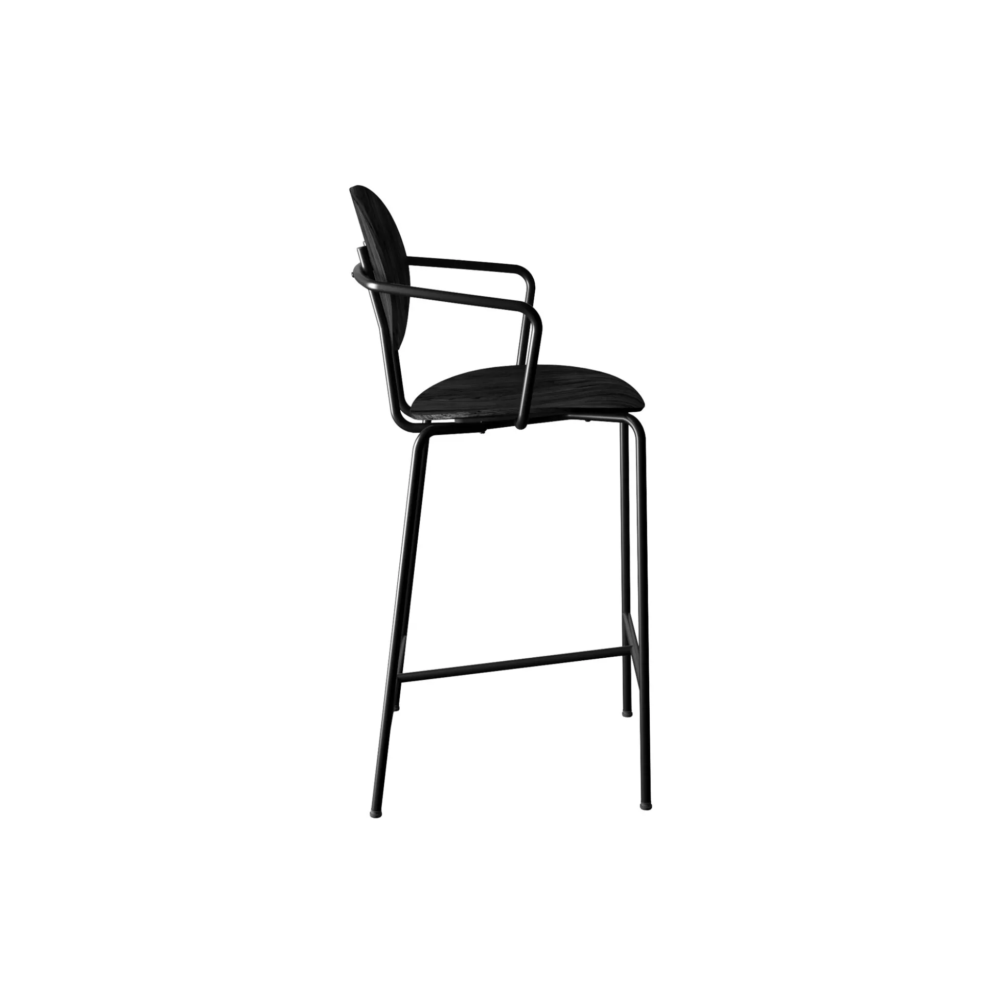 PIET HEIN Counter Chair with Arms, sortlakeret eg