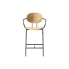 PIET HEIN Counter Chair with Arms, hvidpigmenteret eg