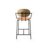 PIET HEIN Counter Chair with Arms, hvidpigmenteret eg/Silk Cognac