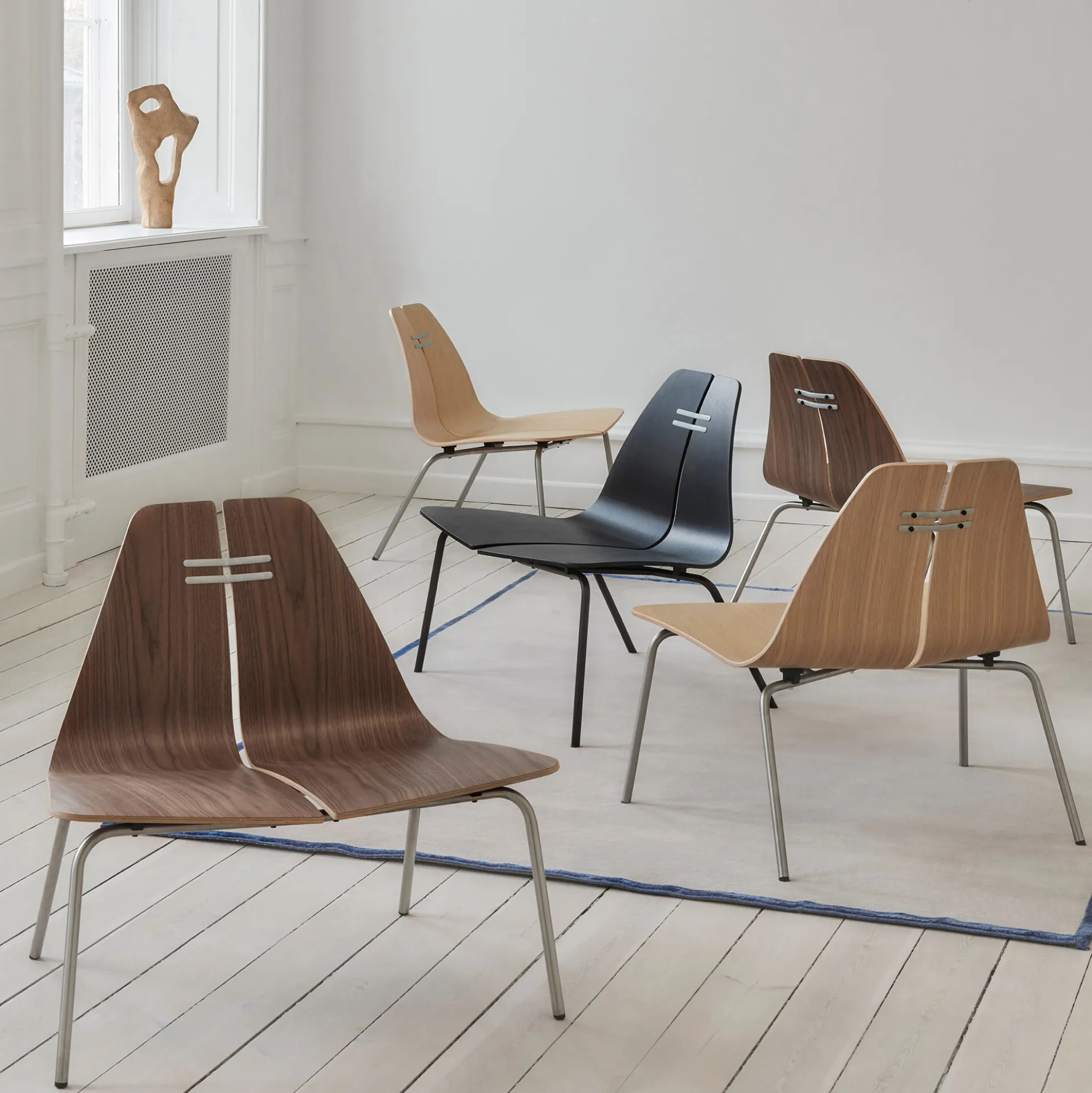 PK23™ loungestol, sortfarvet ask/sort