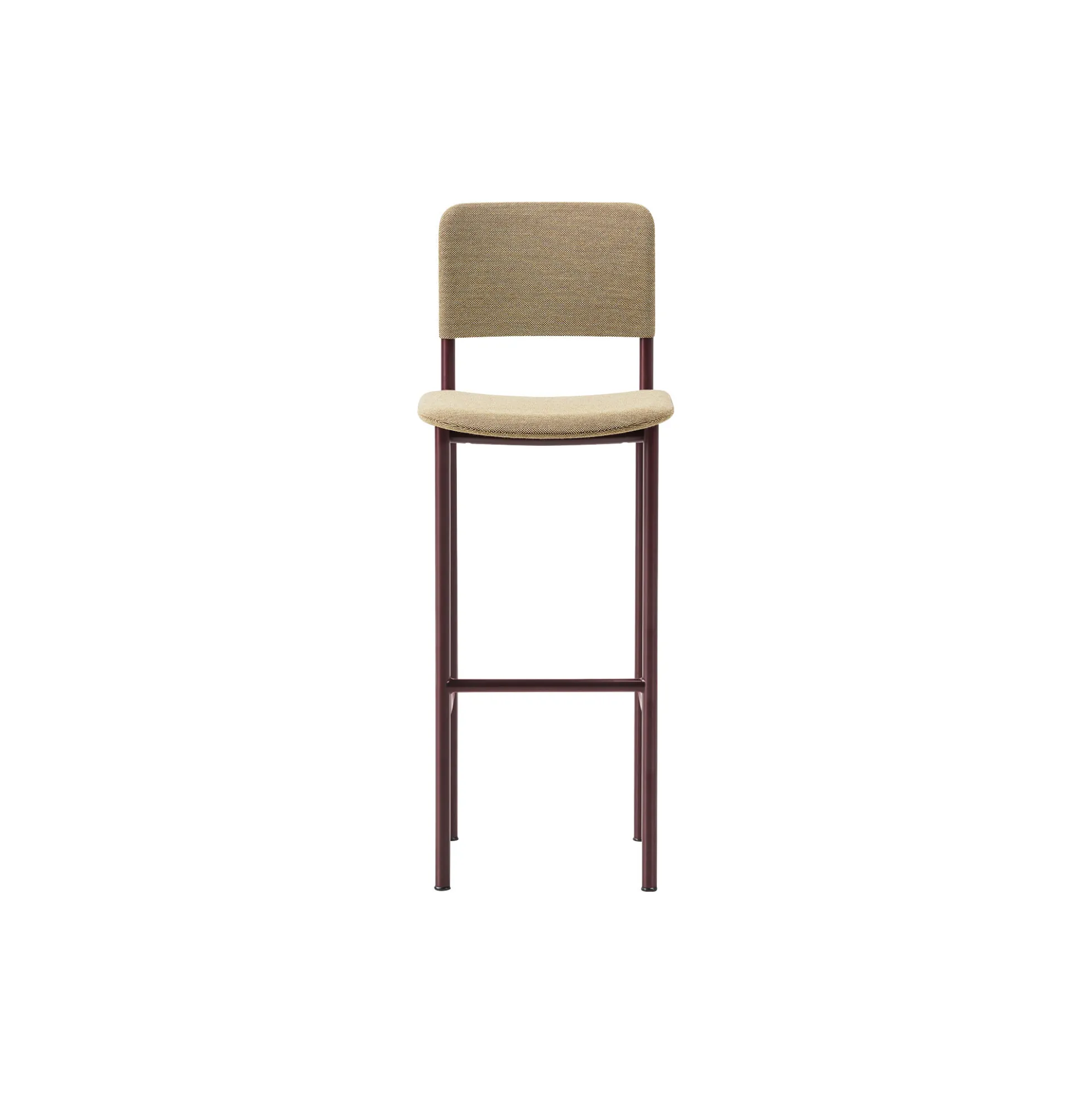Plan Barstool Fully Upholstered, bordeaux/Steelcut Quartet 554