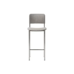 Plan Barstool Fully Upholstered, brushed steel/Re-wool 128