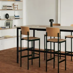 Plan Barstool, lacquered oak/black