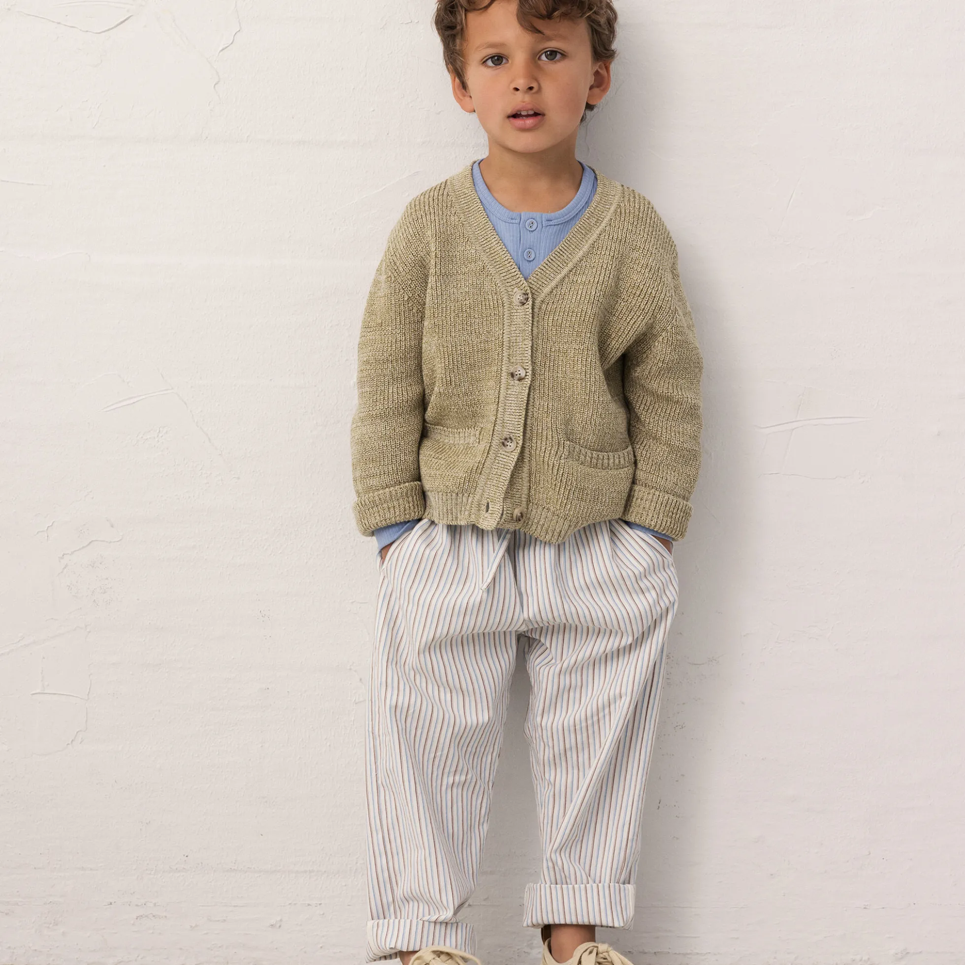 Plano Pants, blue iris stripe