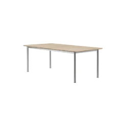 Plan Table Extendable, light oiled oak/brushed steel