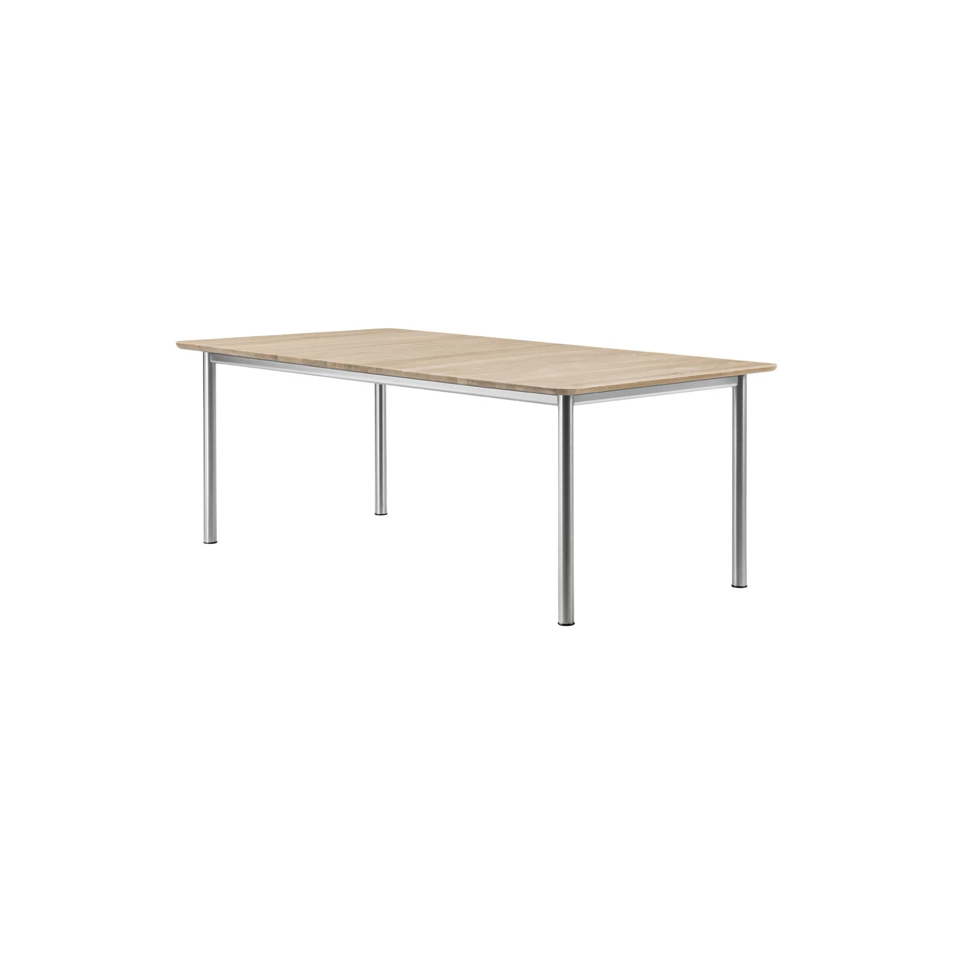 Plan Table Extendable, light oiled oak/brushed steel