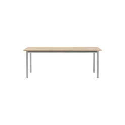 Plan Table, light oiled oak/brushed steel