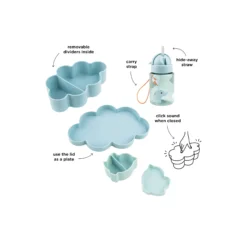 Playground snack & madkasse med drikkedunk, blue