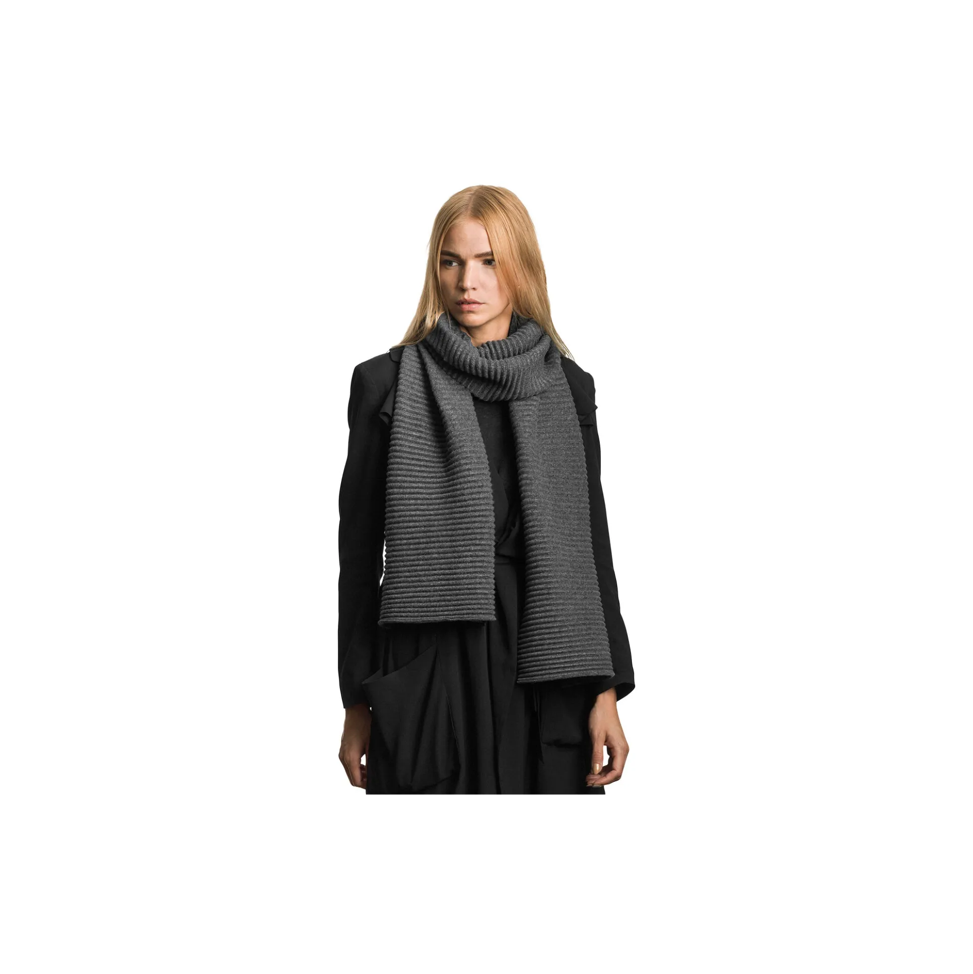 Pleece Long Scarf, dark grey