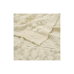 Pointelle baby striktæppe, off-white