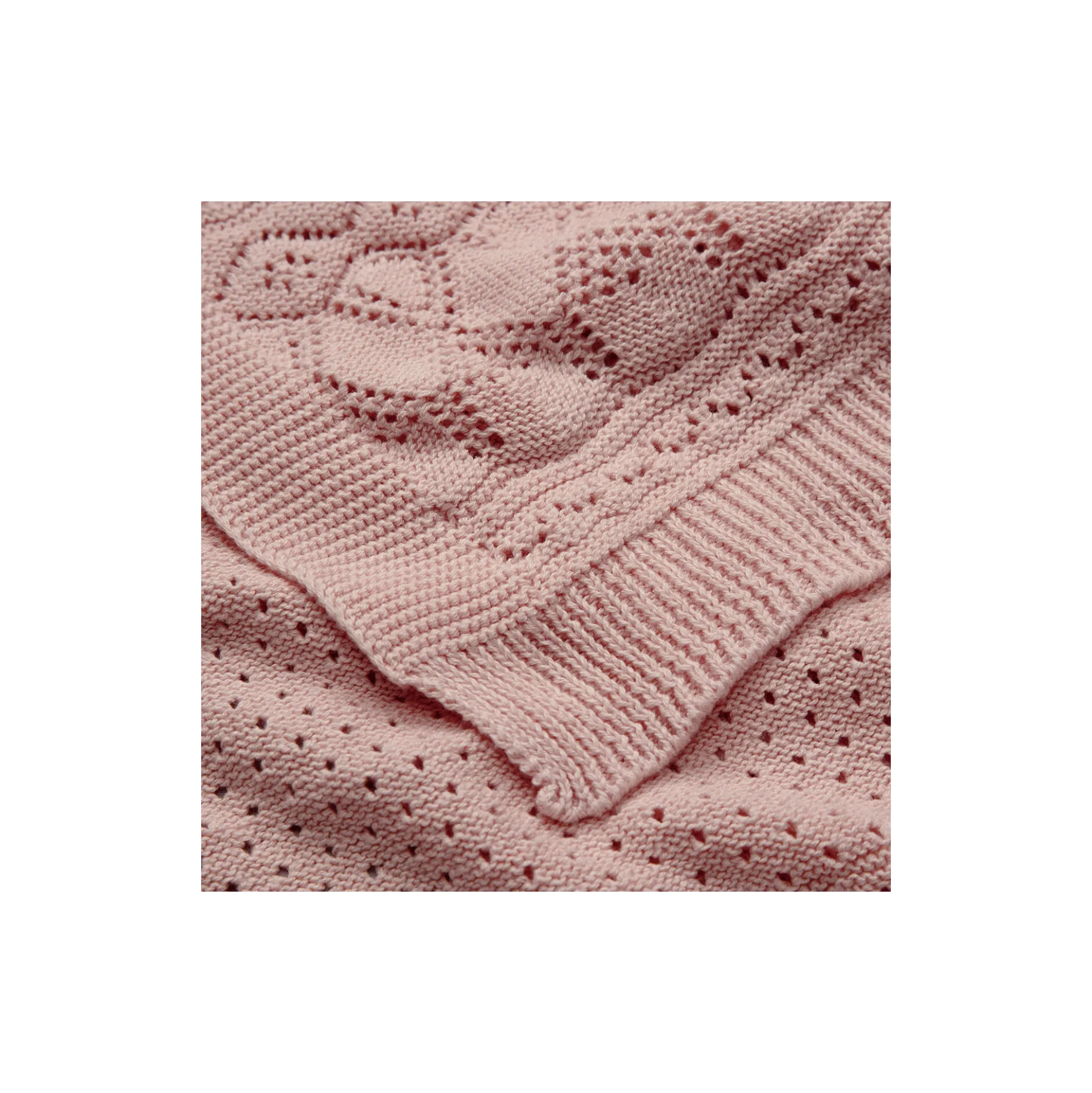 Pointelle baby striktæppe, sorbet