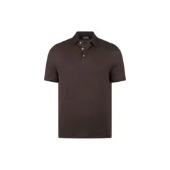 Polo Shirt Linen Stretch , dark brown