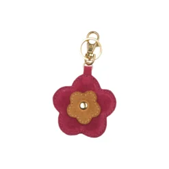 Portobello Bag Charm, pink sangria/camel