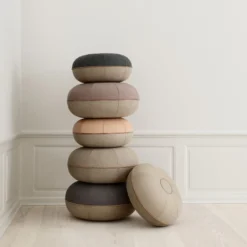 Pouf, pale yellow
