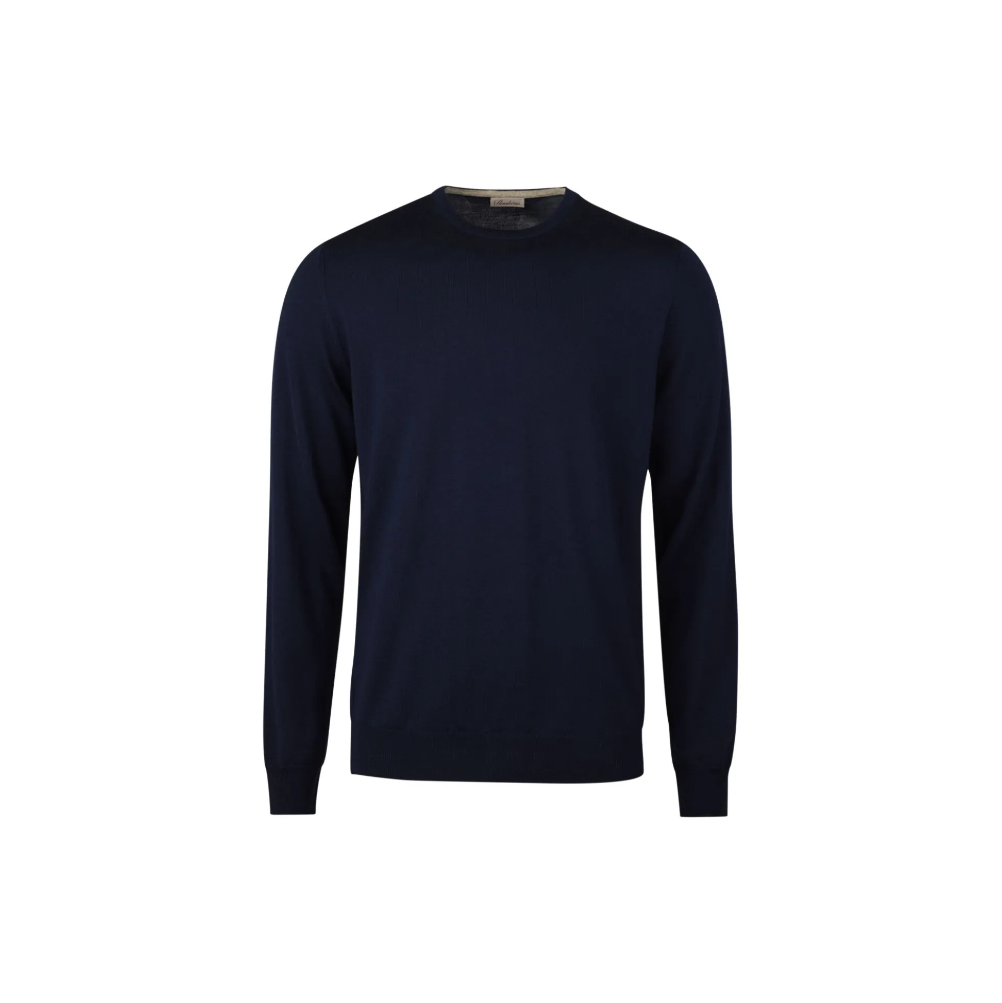 Pullover Knitted Crew Neck With Patch Merino Wool, navy
