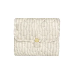 Quiltet pusleunderlag, classic stripes camel