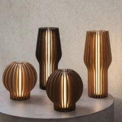Radiant rund LED lampe, oak