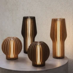 Radiant rund LED lampe, smoked oak