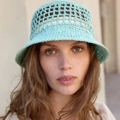 RAFFIA Hat, aqua