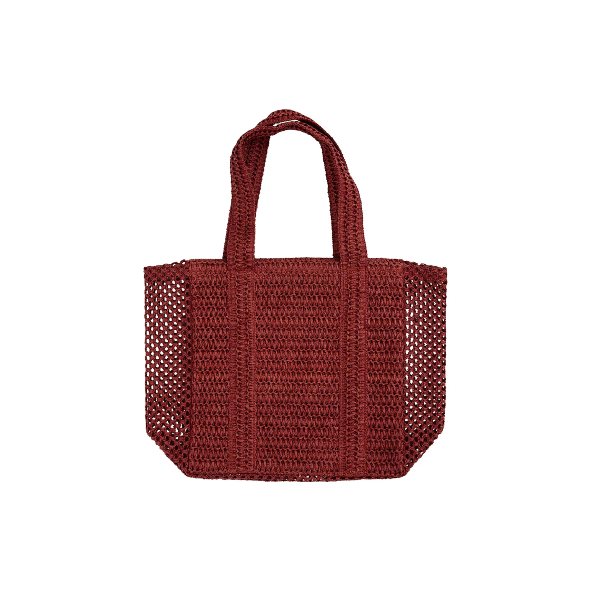 RAFFIA Tote Bag, bordeaux