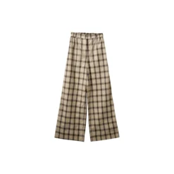 ReineSW Check Wide Leg Trousers, grey check