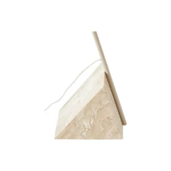 Reyna Reading Lamp with Travertine Base, light beige