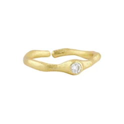 Ring med zirkon, guld