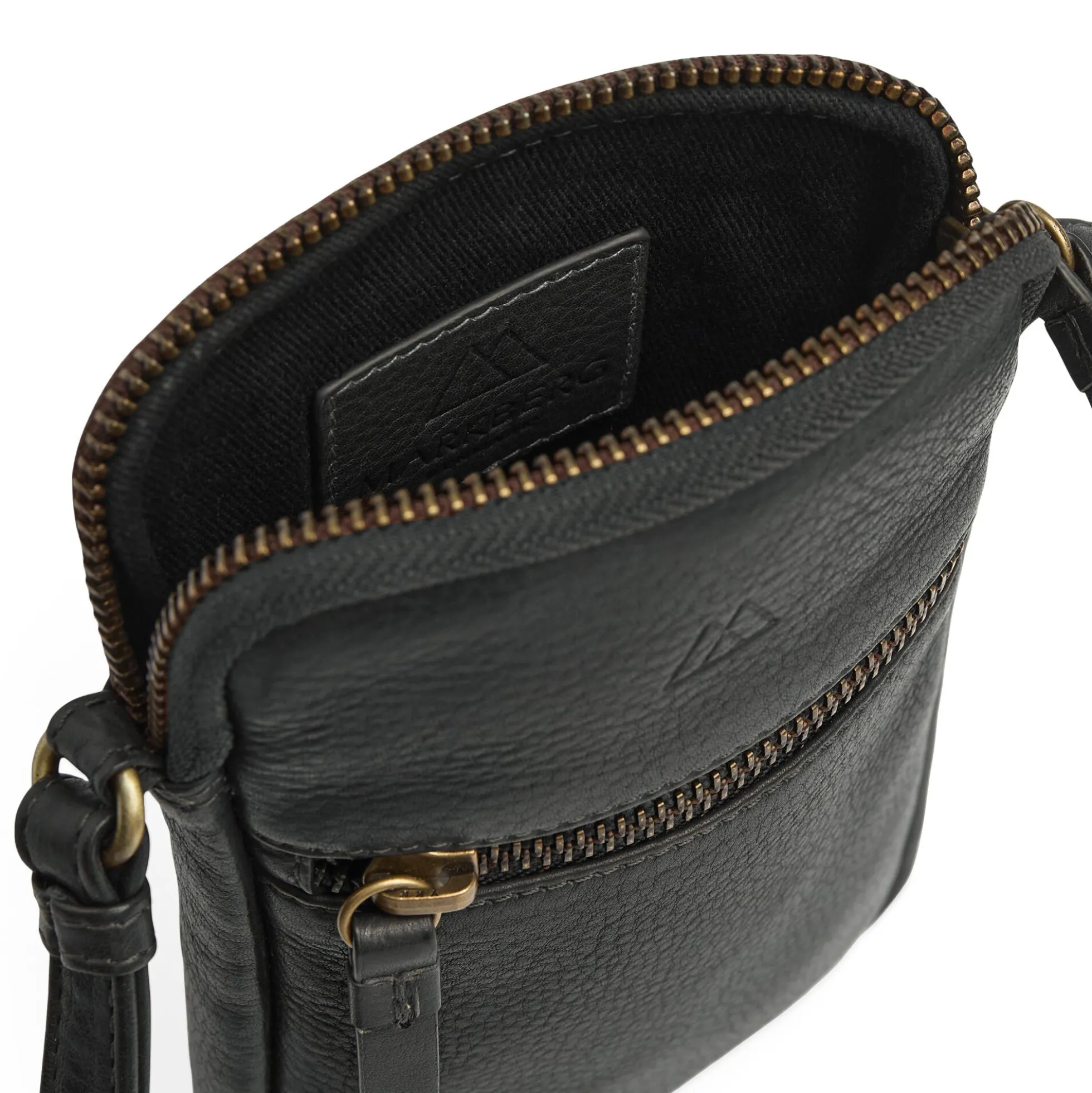 RiverMBG Mini Cross. Bag Vintage, black w/br. gold