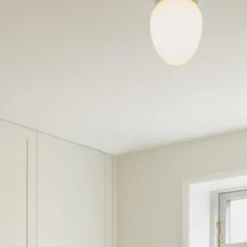 Rizzatto 171 Ceiling Lamp, satin silver/opal