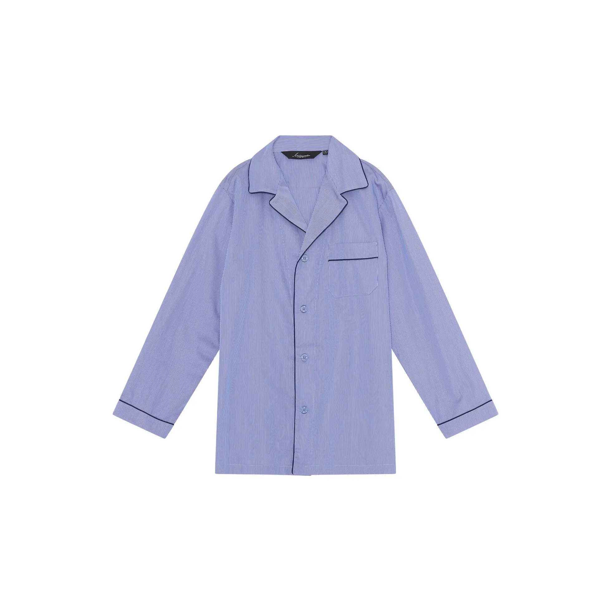 Rome Pyjamas, light blue/navy piping