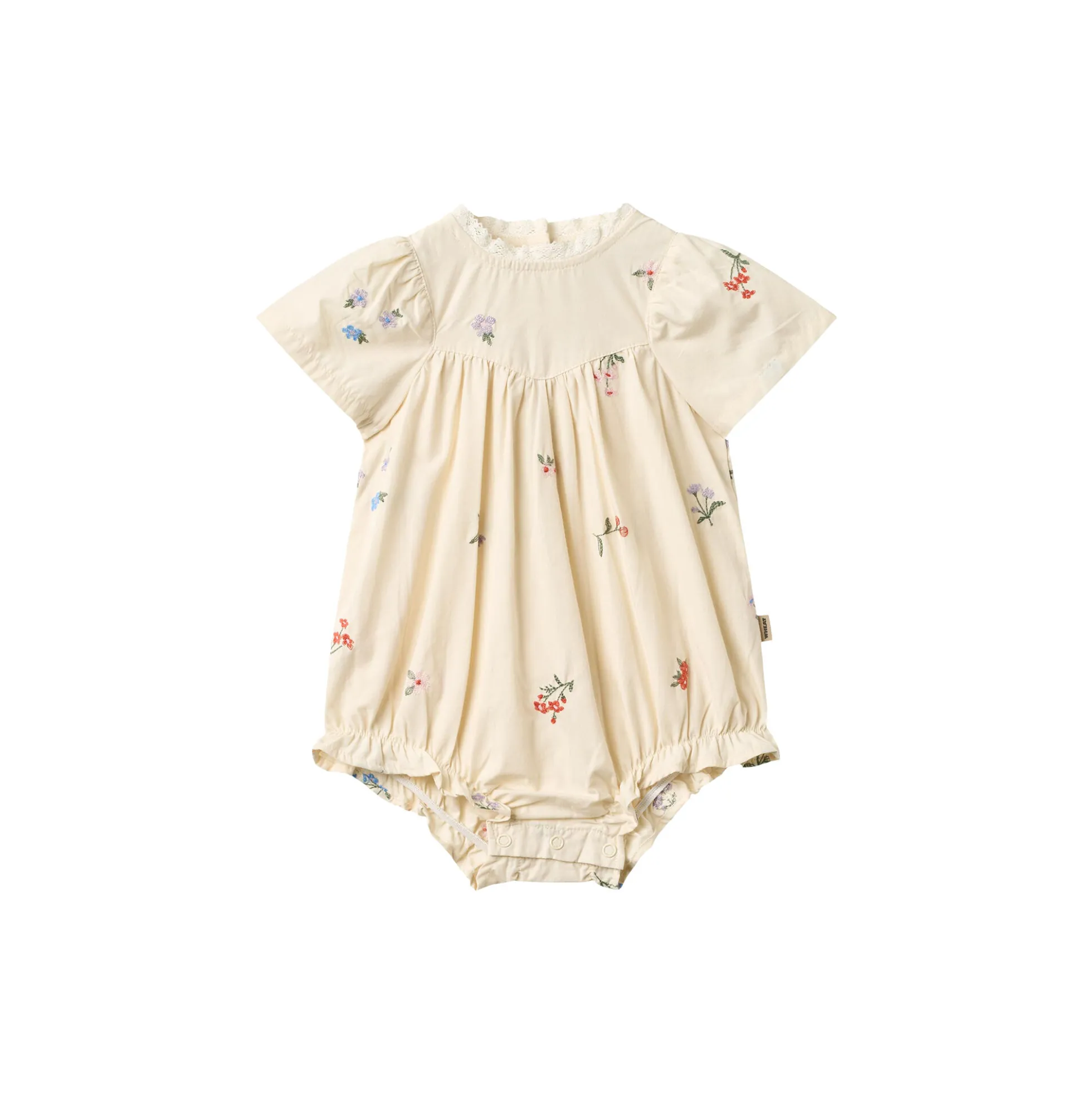 Romper Margit, ivory embroidery flowers