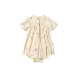 Romper Margit, ivory embroidery flowers