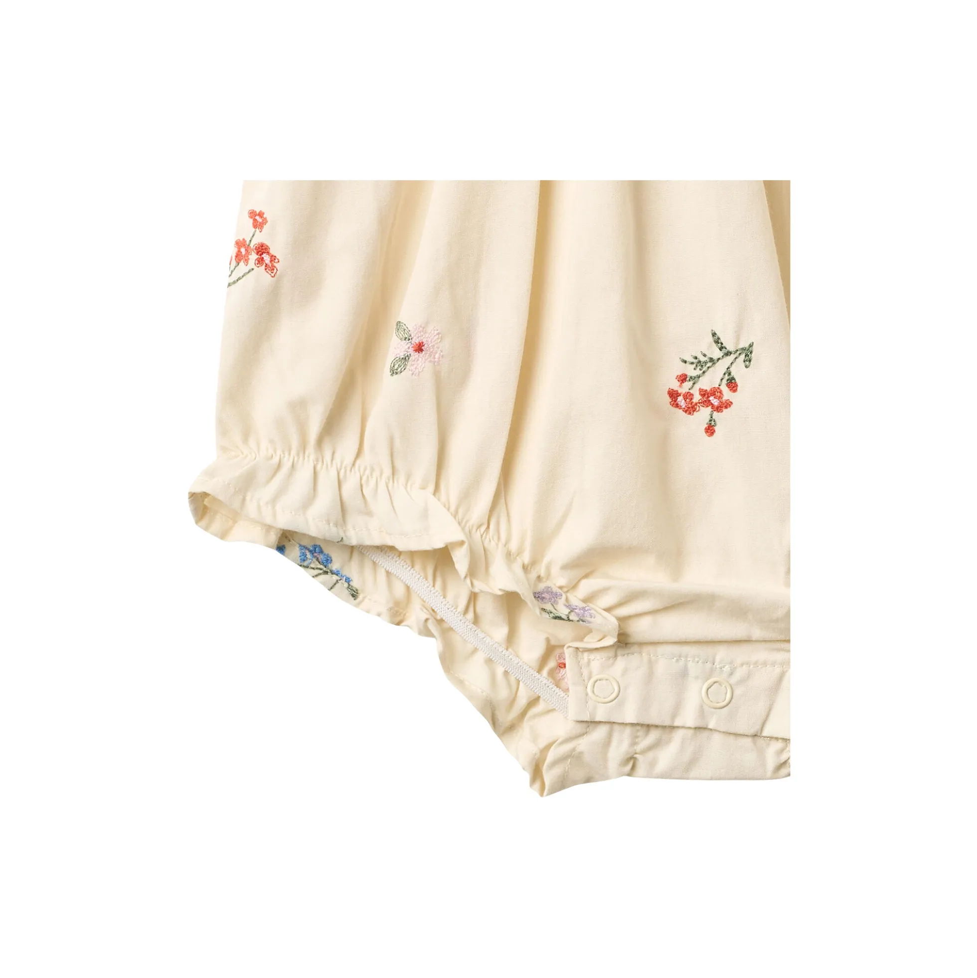 Romper Margit, ivory embroidery flowers