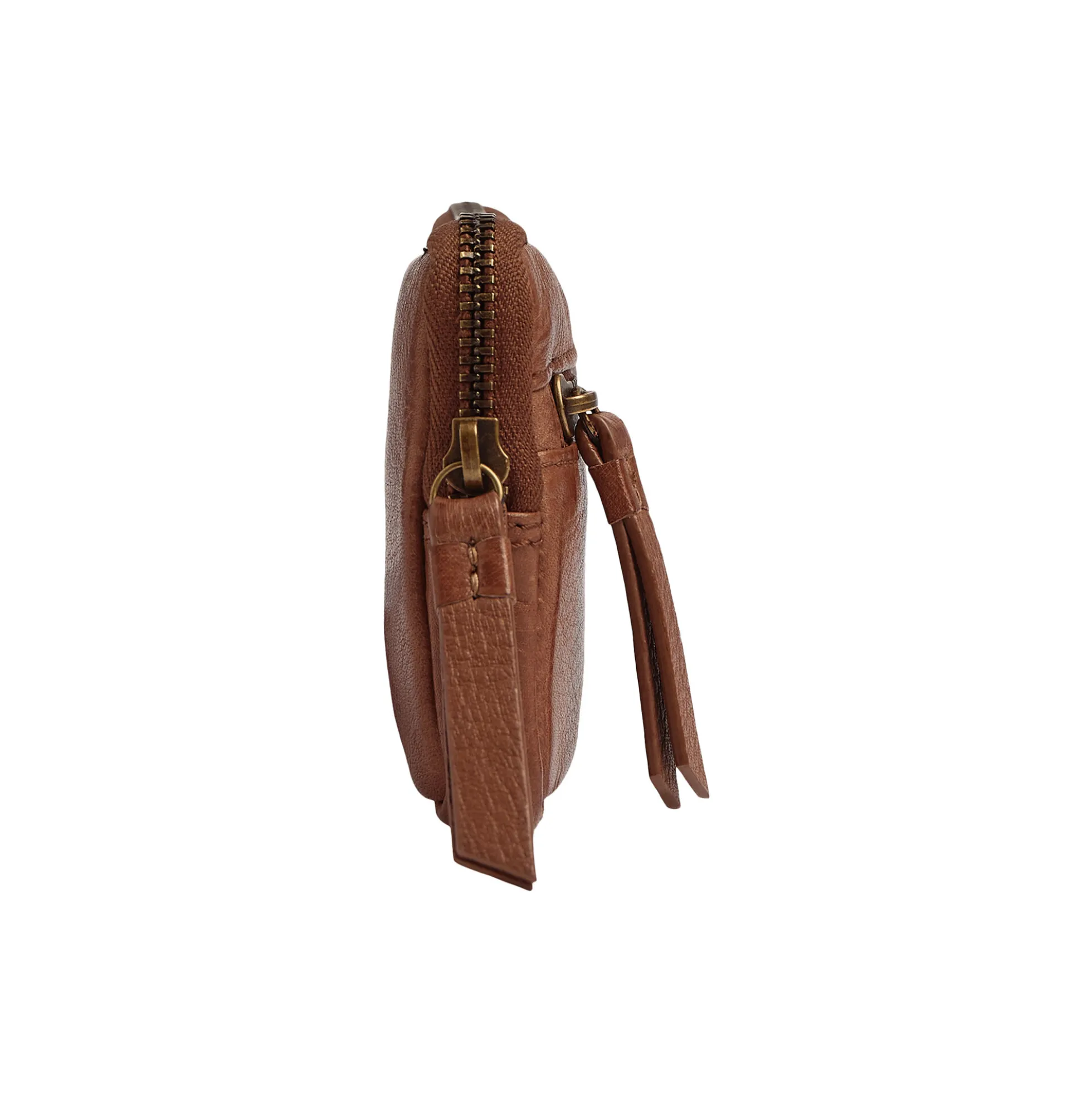 RoryMBG Coin Purse, Soft Vint., cognac w/br. gold