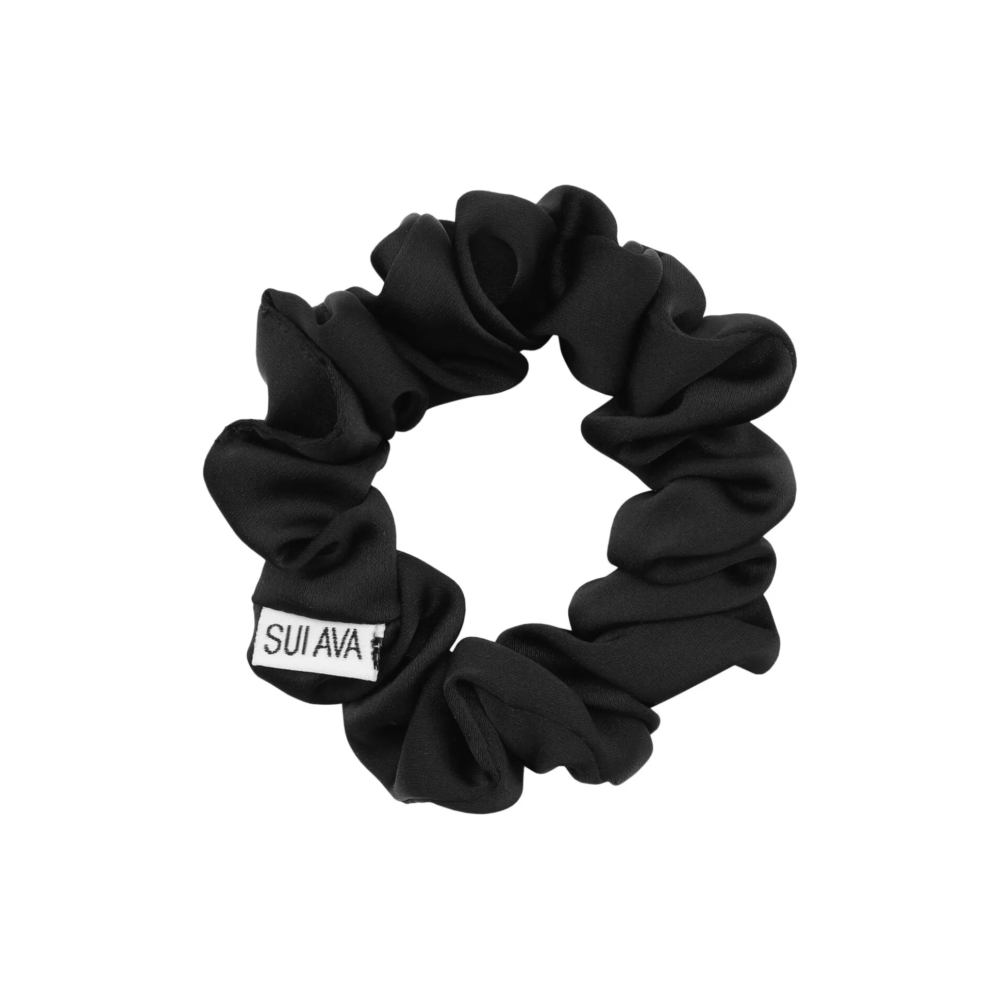 Ruched Ribbon Scrunchie, black