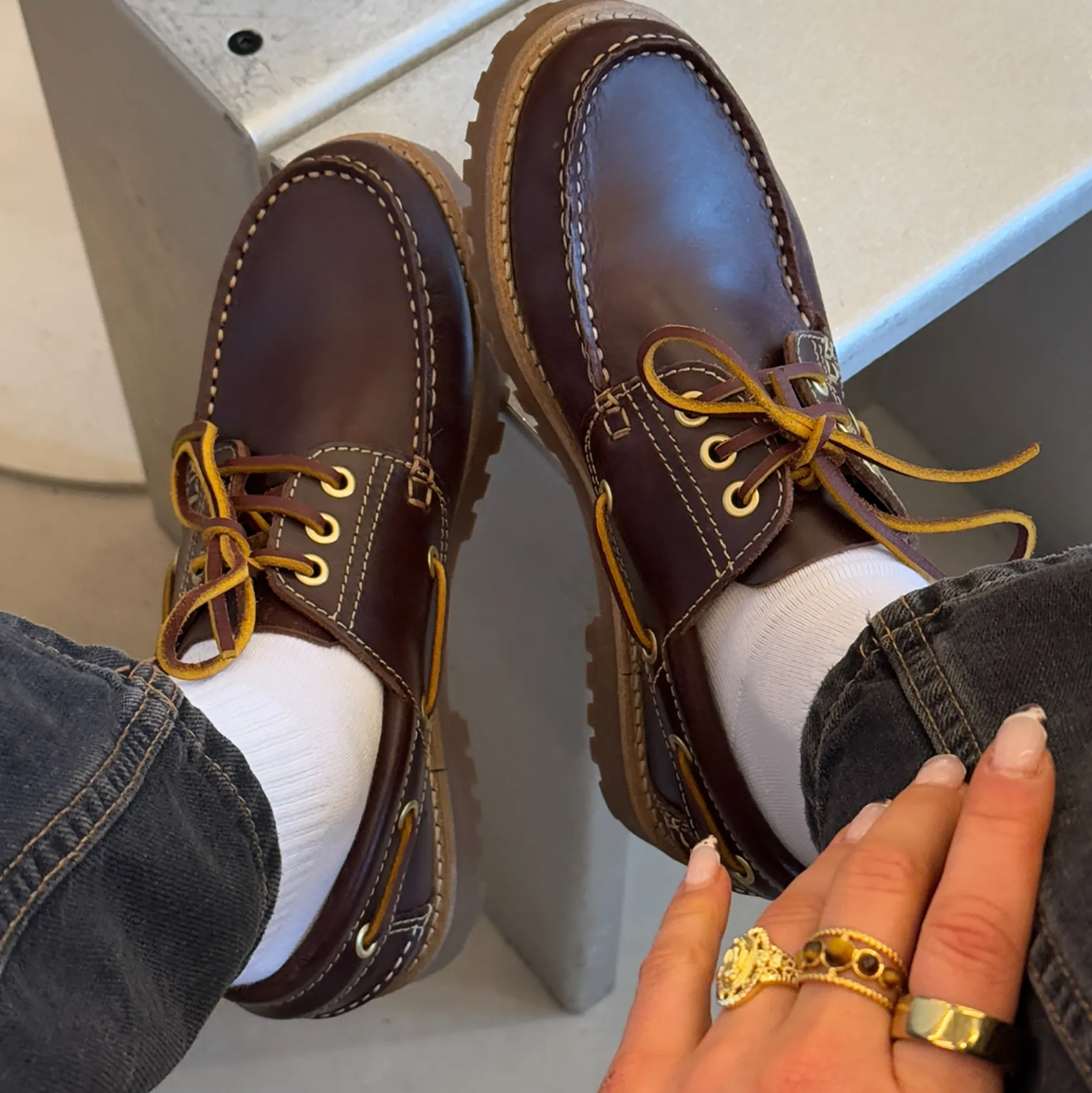 RUDDER-X Boat Shoes, brown