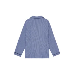 Salzburg Pyjamas, navy/light blue strips/navy piping