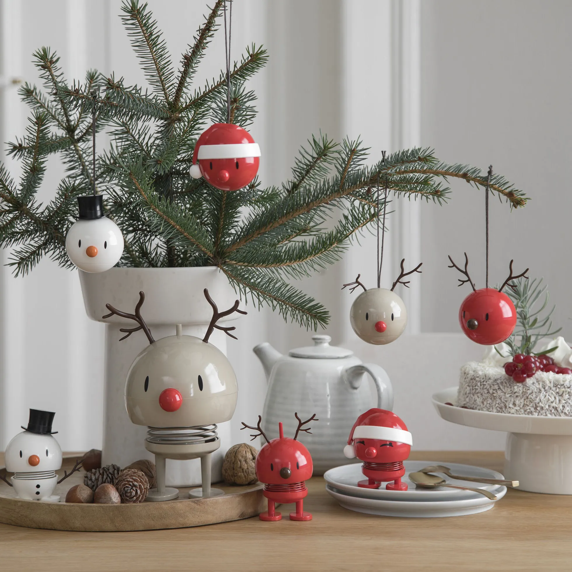 Santa Ornament 2 pcs, red