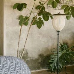 Satellite Outdoor Floor Lamp, cream white semi matt