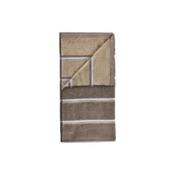 Sauna håndklæde, taupe/camel/sky blue