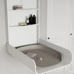Sebra væghængt puslebord, classic white