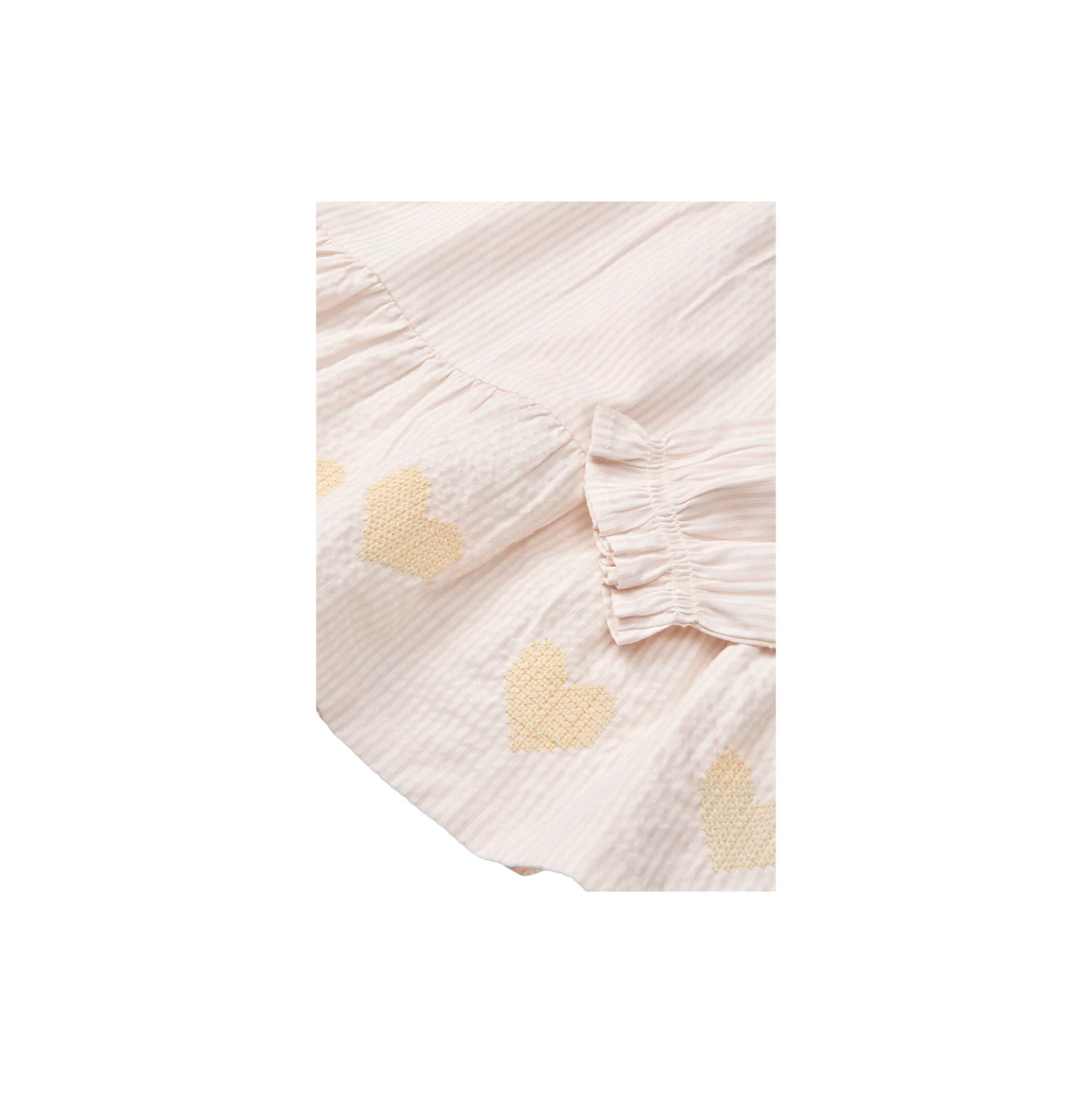 Seersucker LS Blouse w. Emb.