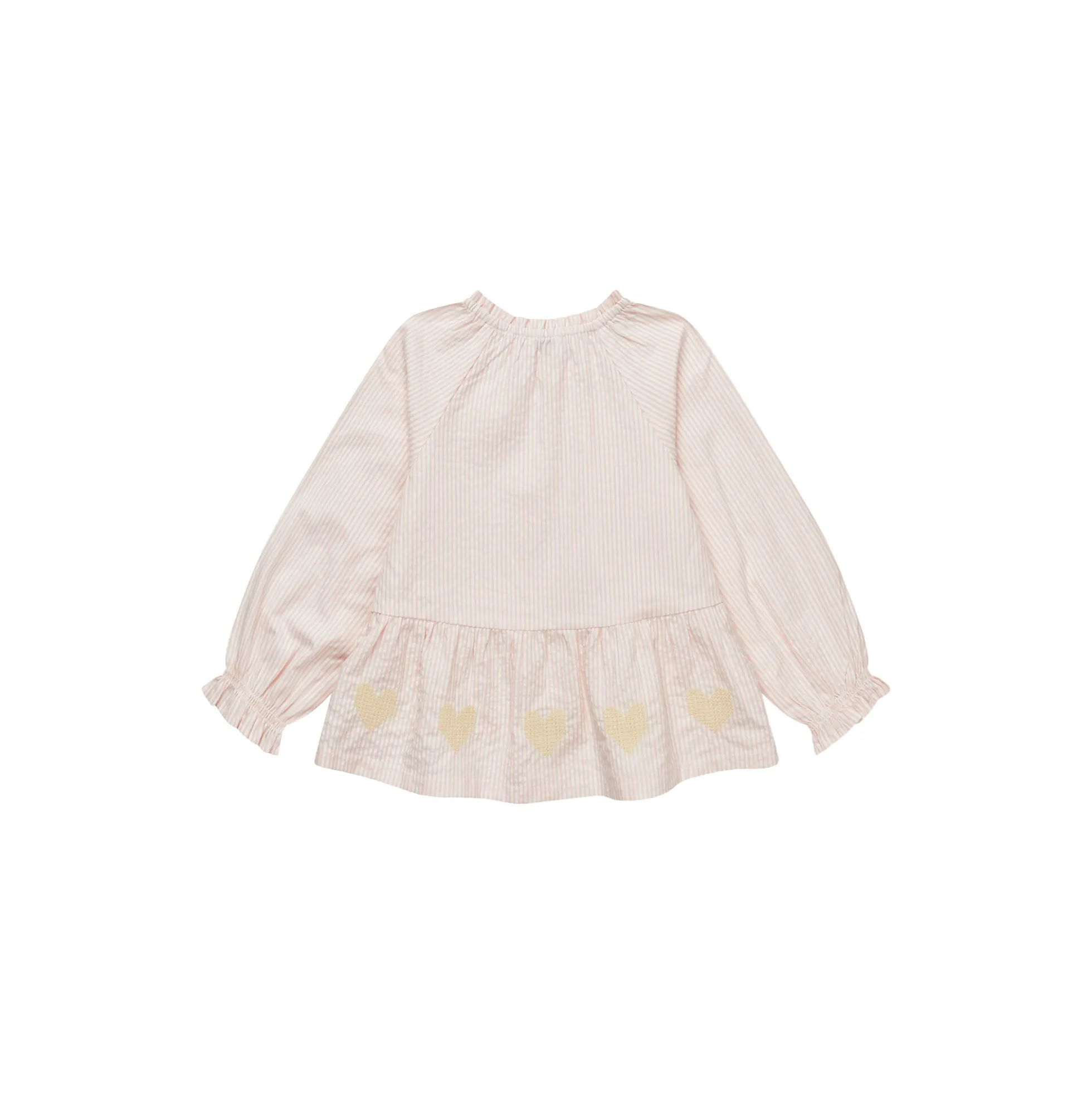 Seersucker LS Blouse w. Emb.