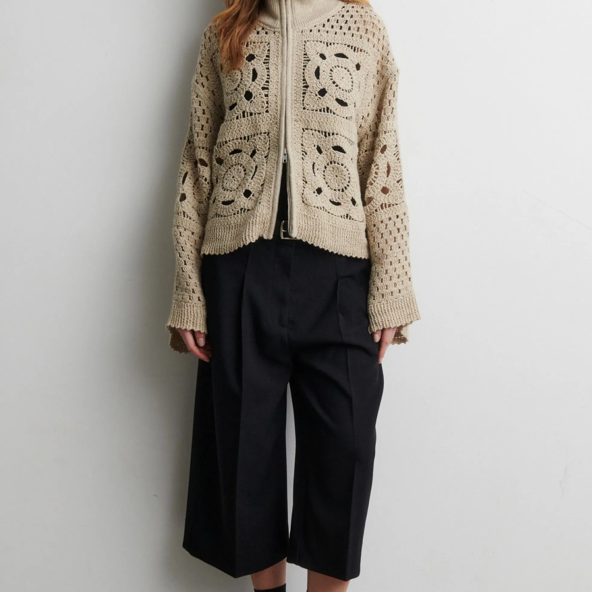 Sella Cropped Trousers, black