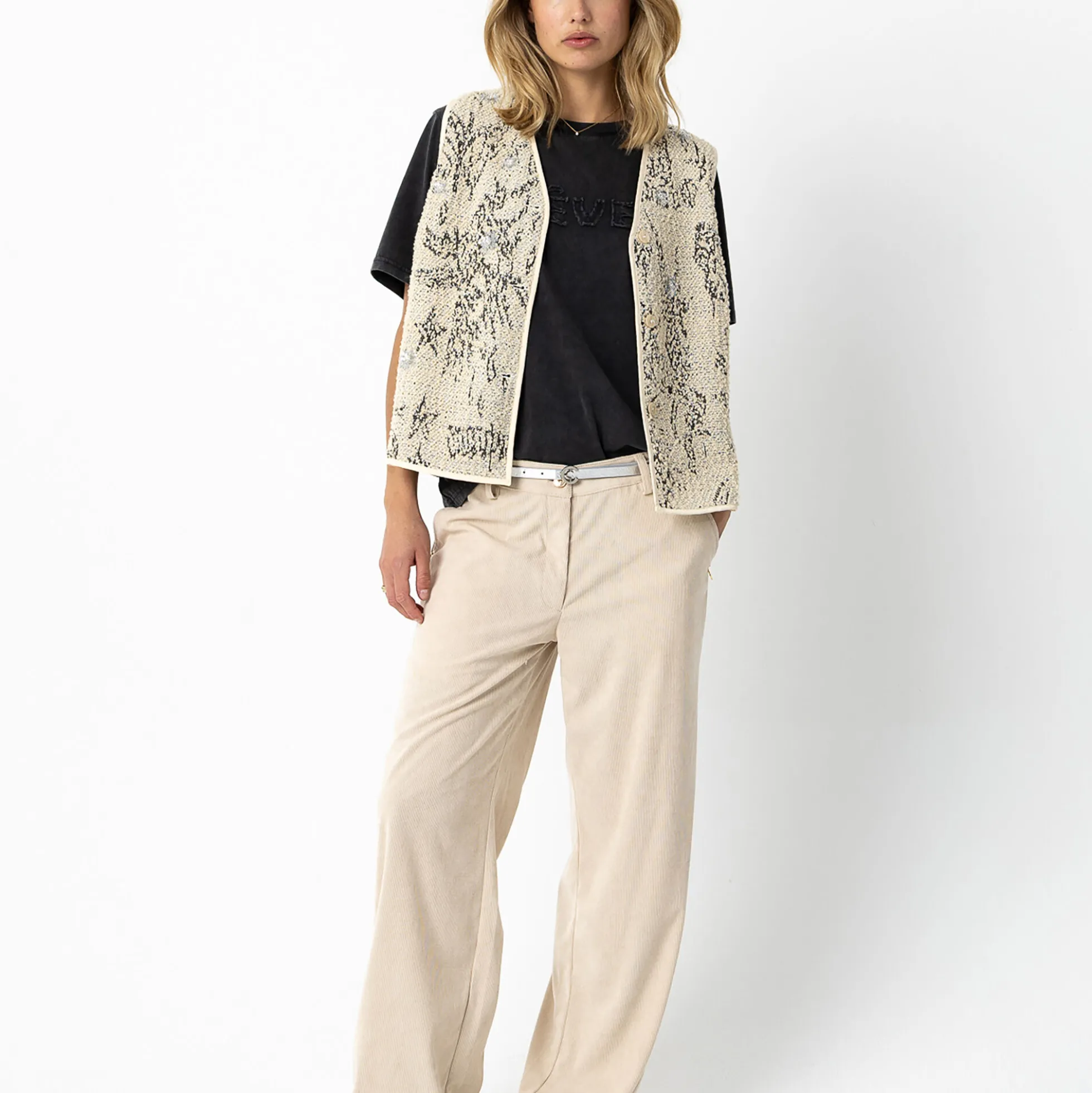 Sequins vest, grey sequins