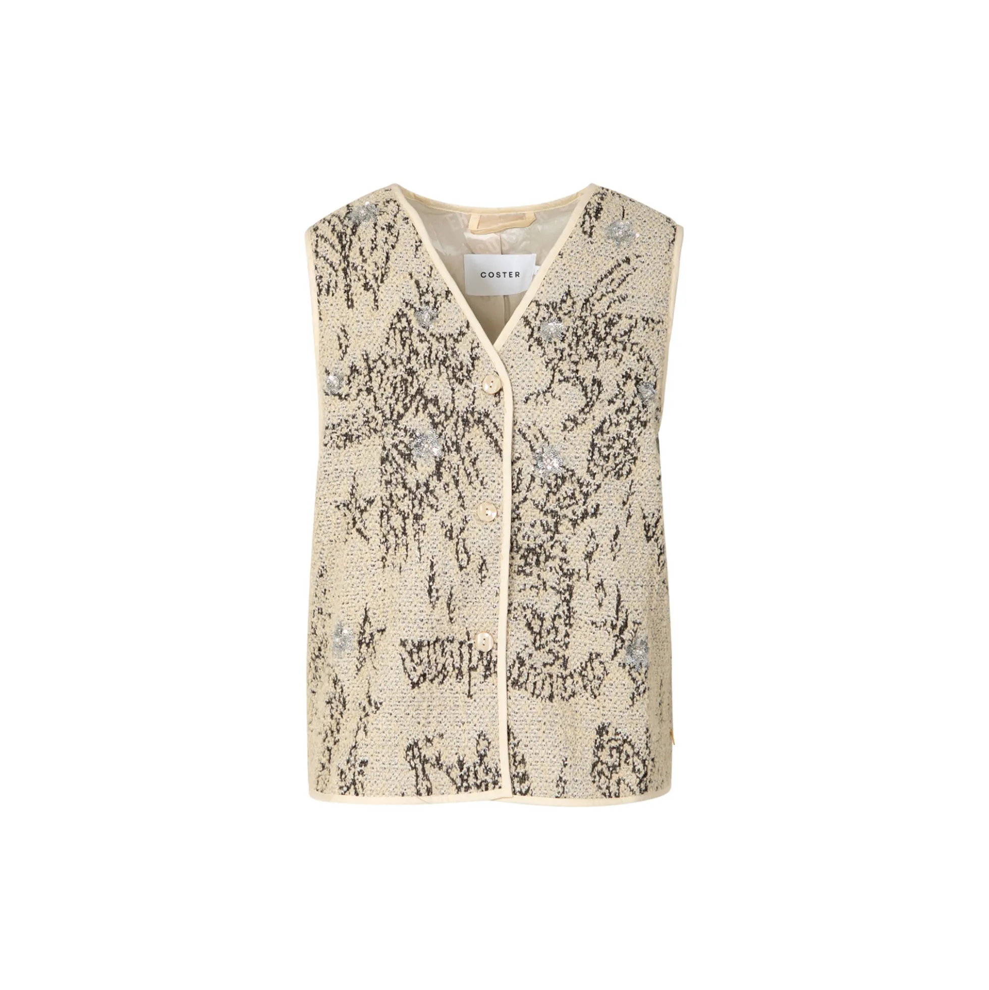 Sequins vest, grey sequins