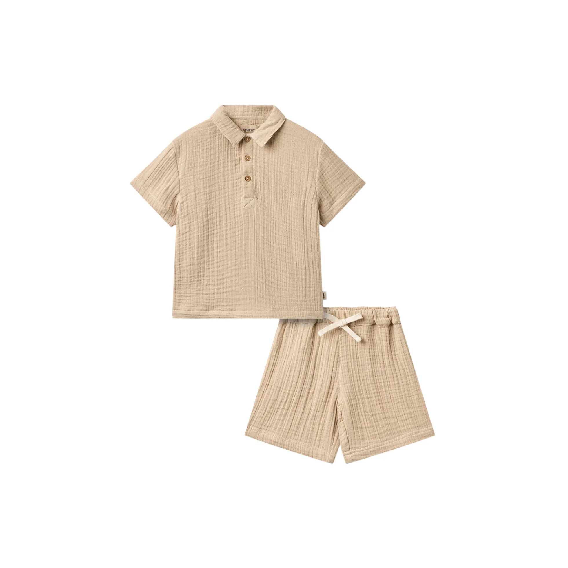 Set Shirt S/S & Shorts Svend, warm sand